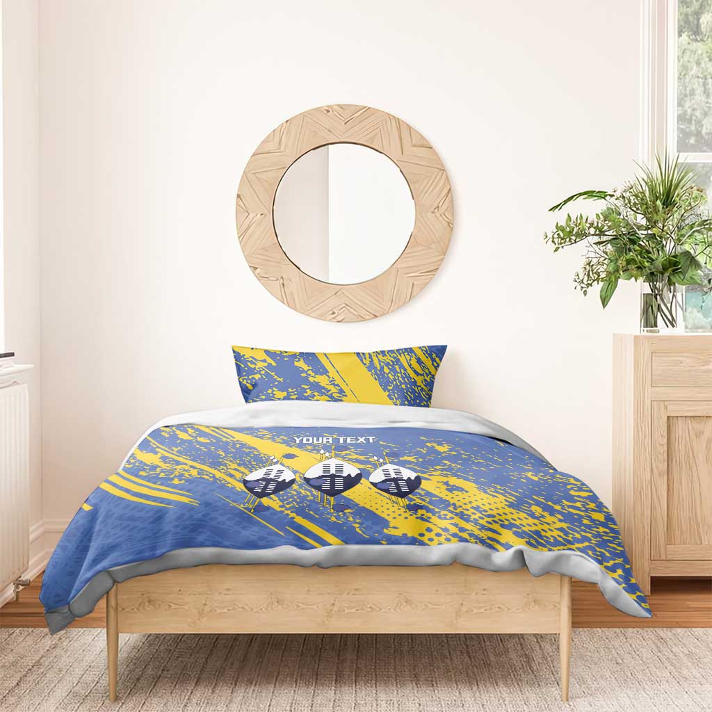 Eswatini Football Custom Bedding Set Sihlangu Semnikati Blue LT14