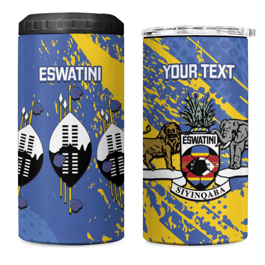 Eswatini Football Custom 4 in 1 Can Cooler Tumbler Sihlangu Semnikati Blue LT14
