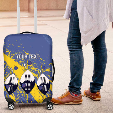 Eswatini Football Custom Luggage Cover Sihlangu Semnikati Blue LT14