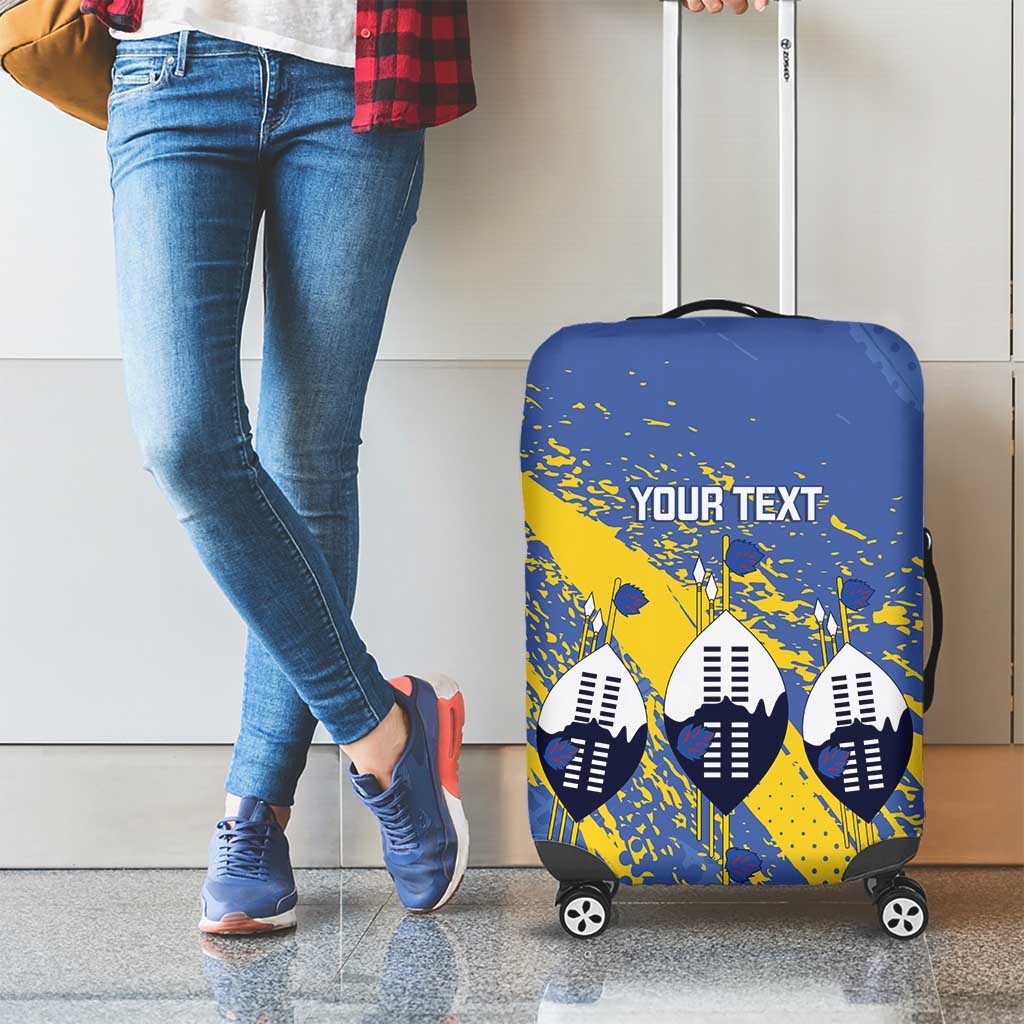 Eswatini Football Custom Luggage Cover Sihlangu Semnikati Blue LT14