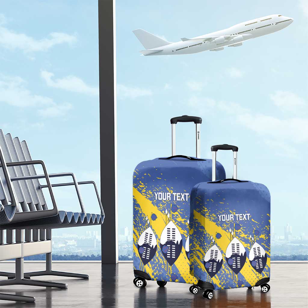 Eswatini Football Custom Luggage Cover Sihlangu Semnikati Blue LT14
