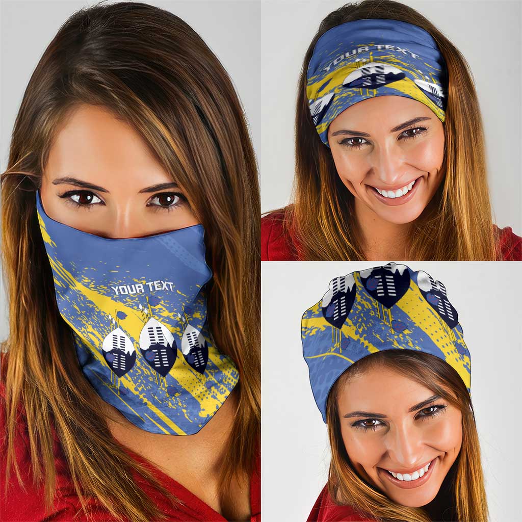 Eswatini Football Custom Neck Gaiter Sihlangu Semnikati Blue LT14