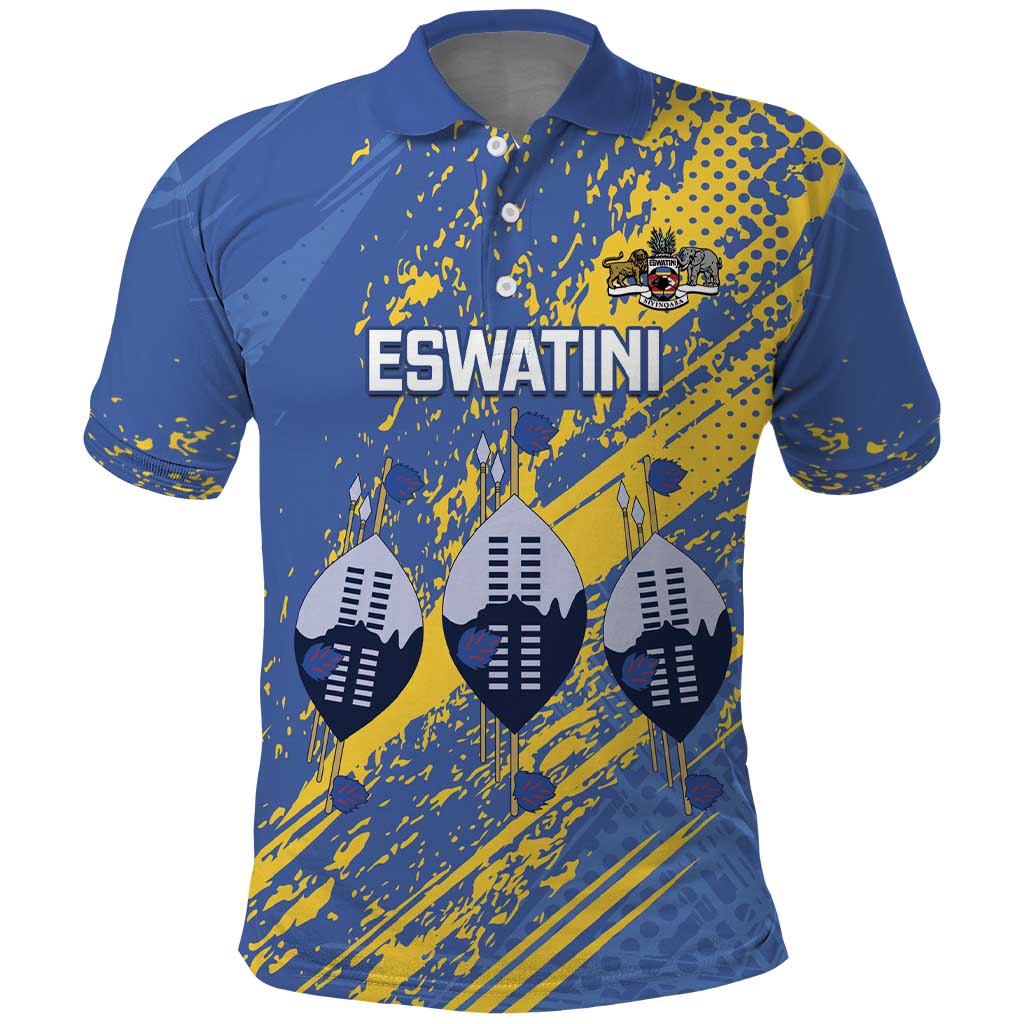 Eswatini Football Custom Polo Shirt Sihlangu Semnikati Blue LT14