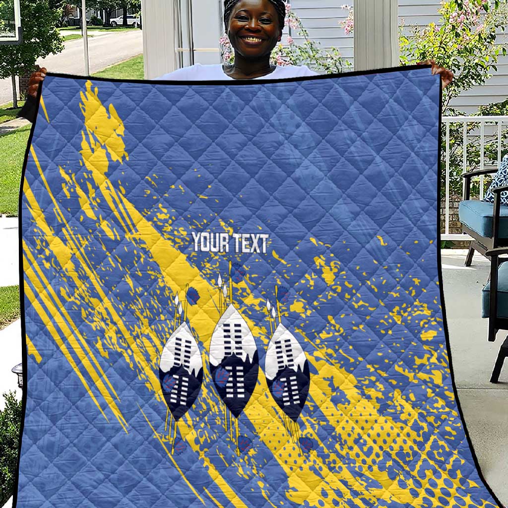Eswatini Football Custom Quilt Sihlangu Semnikati Blue LT14