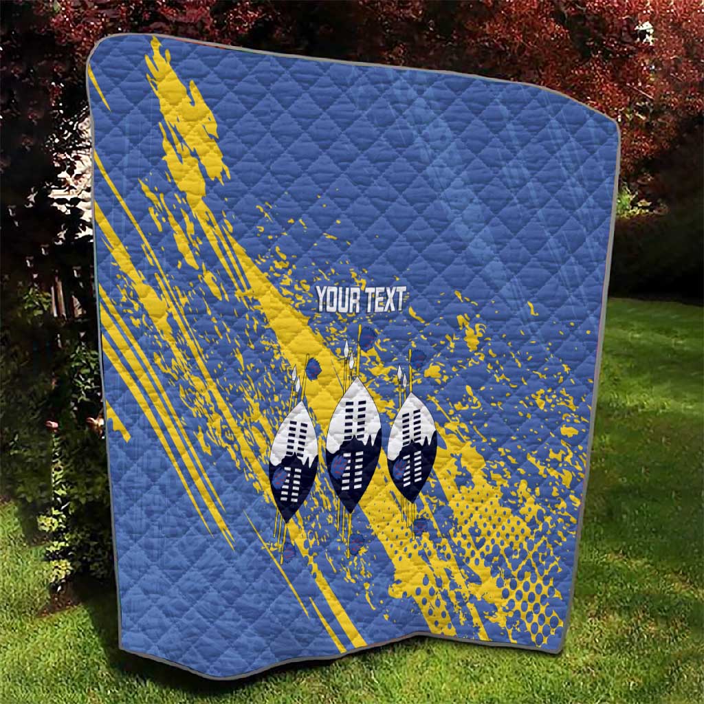 Eswatini Football Custom Quilt Sihlangu Semnikati Blue LT14