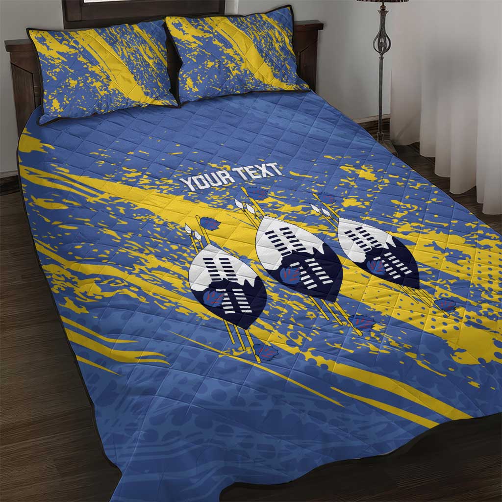Eswatini Football Custom Quilt Bed Set Sihlangu Semnikati Blue LT14