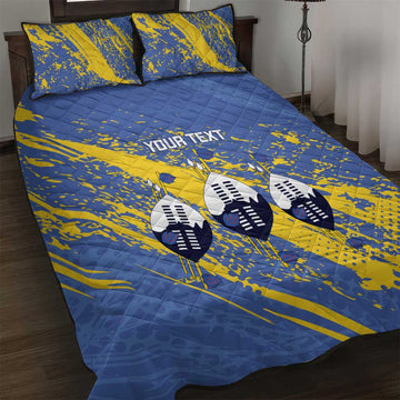 Eswatini Football Custom Quilt Bed Set Sihlangu Semnikati Blue LT14