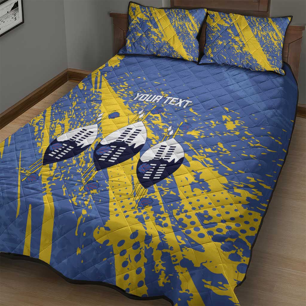Eswatini Football Custom Quilt Bed Set Sihlangu Semnikati Blue LT14