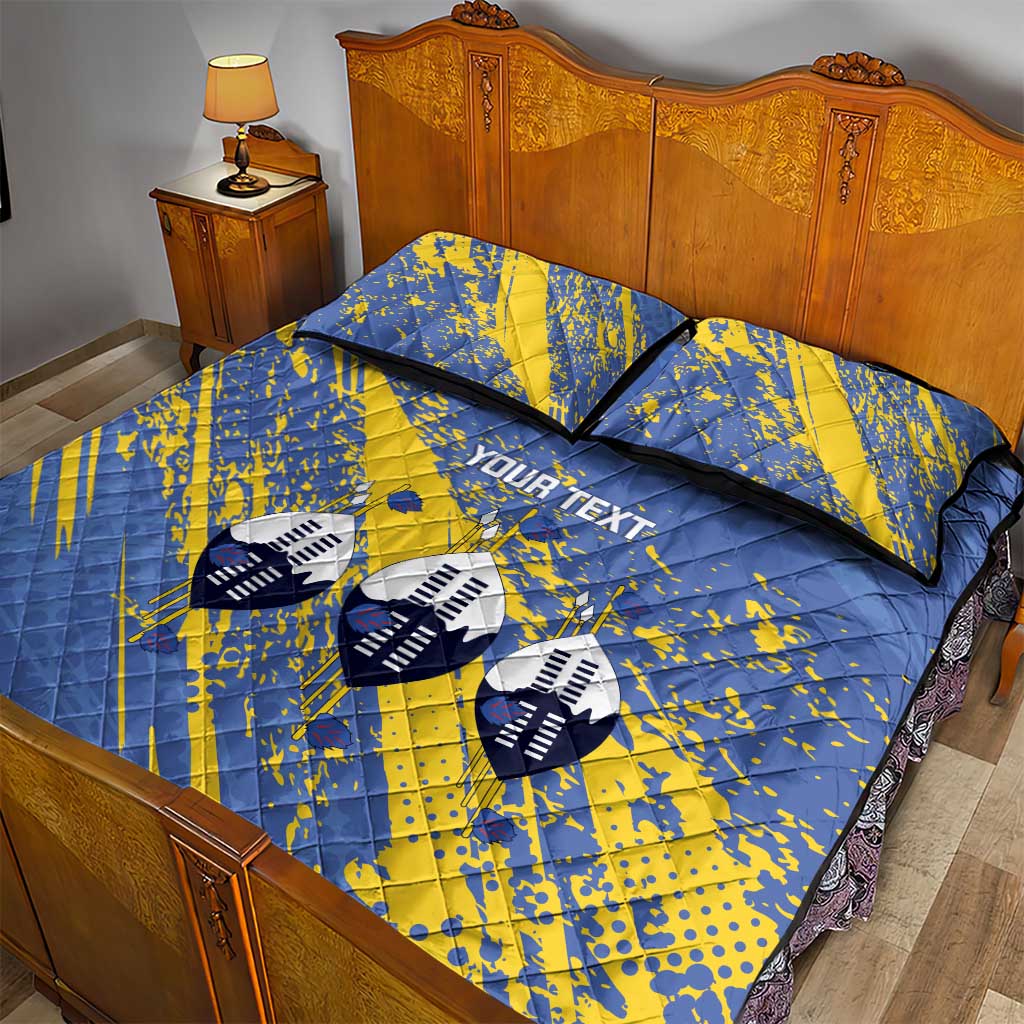 Eswatini Football Custom Quilt Bed Set Sihlangu Semnikati Blue LT14