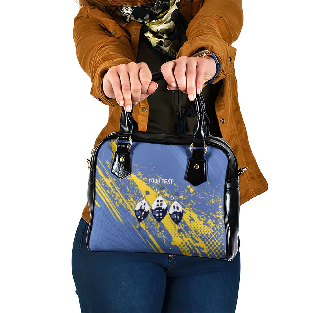 Eswatini Football Custom Shoulder Handbag Sihlangu Semnikati Blue LT14