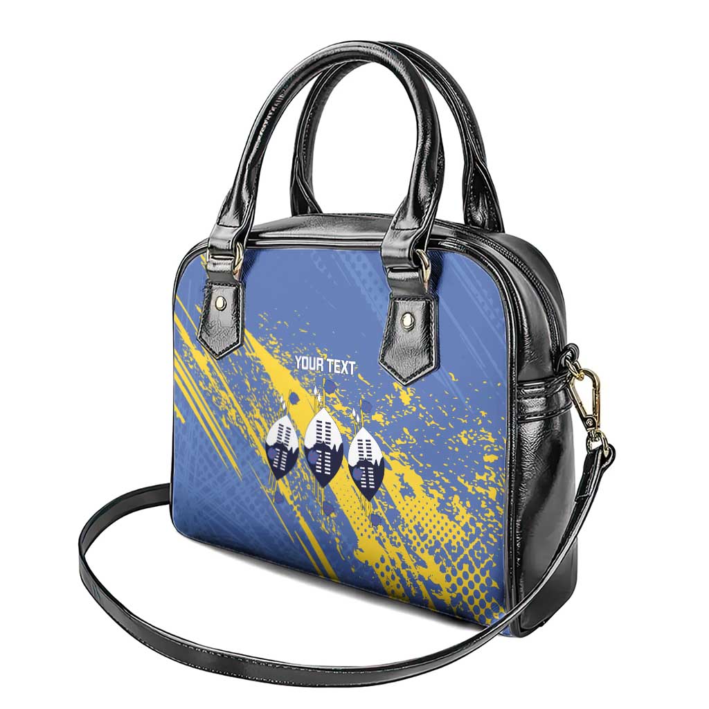 Eswatini Football Custom Shoulder Handbag Sihlangu Semnikati Blue LT14