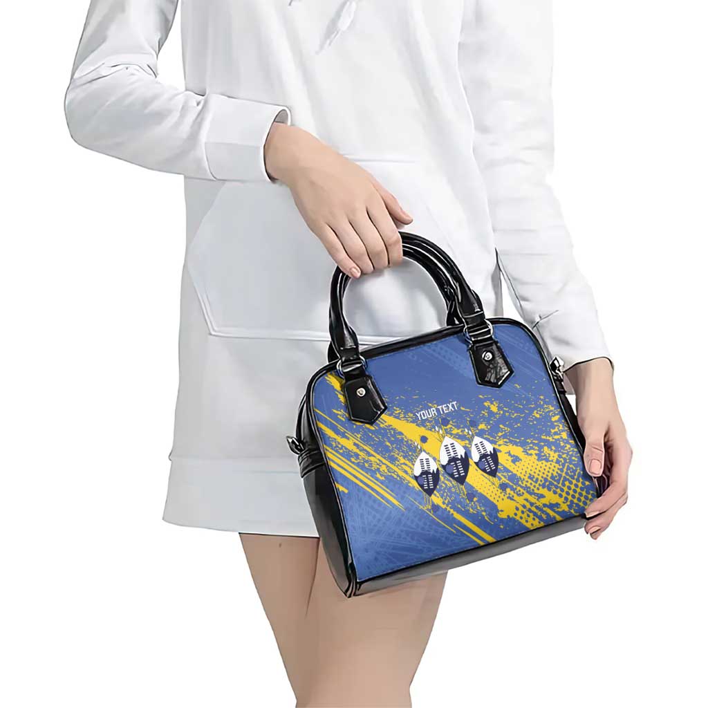 Eswatini Football Custom Shoulder Handbag Sihlangu Semnikati Blue LT14