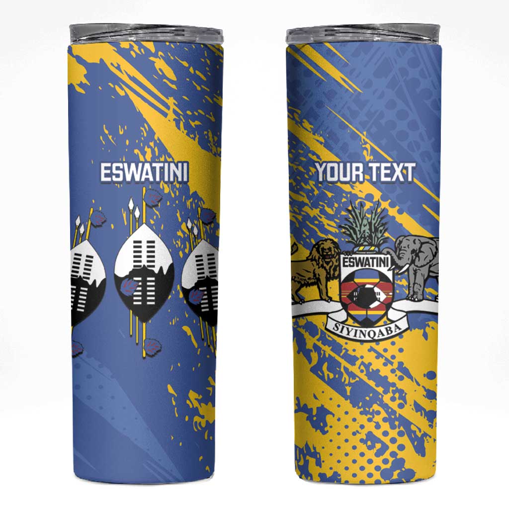 Eswatini Football Custom Skinny Tumbler Sihlangu Semnikati Blue LT14