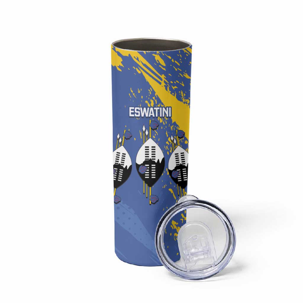 Eswatini Football Custom Skinny Tumbler Sihlangu Semnikati Blue LT14