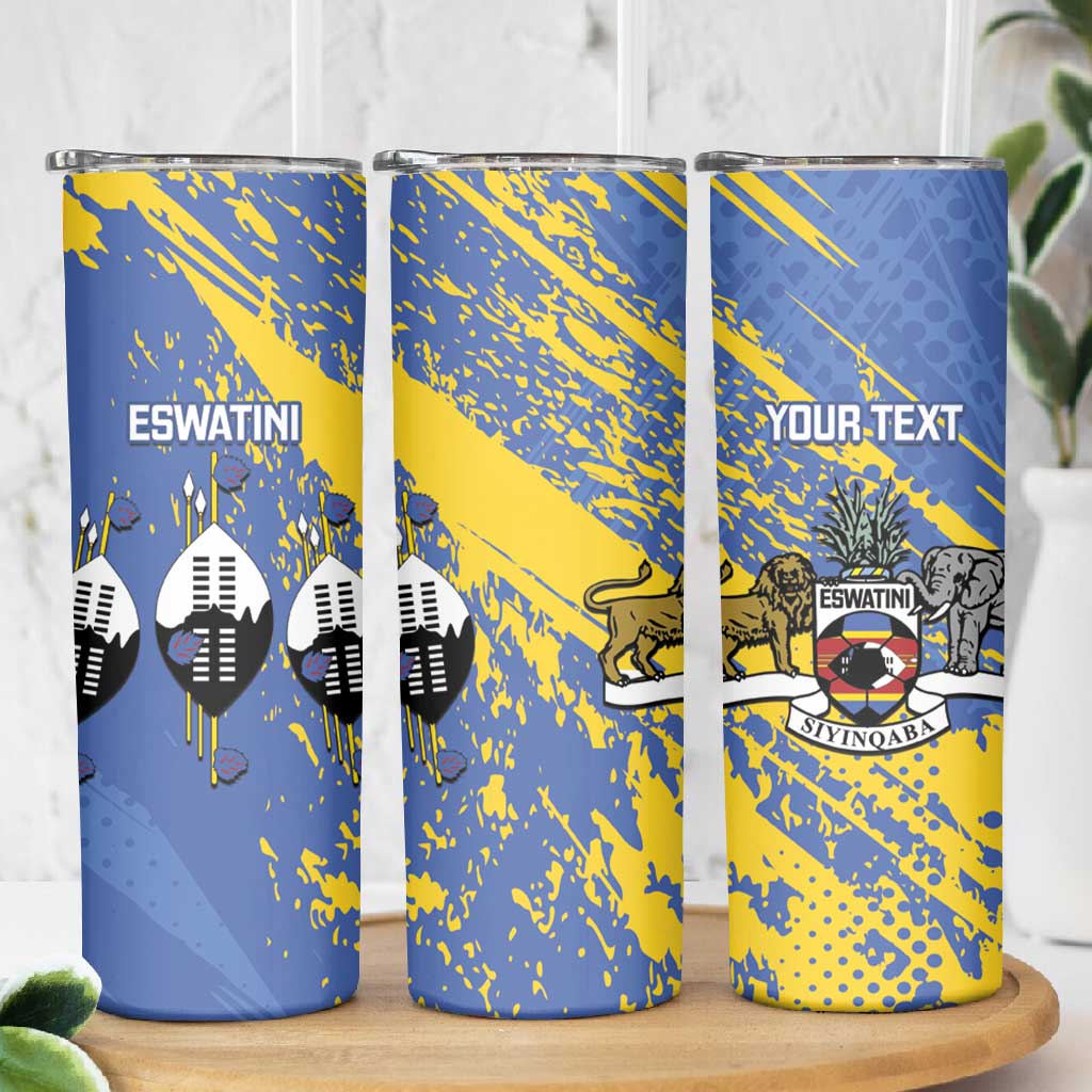 Eswatini Football Custom Skinny Tumbler Sihlangu Semnikati Blue LT14