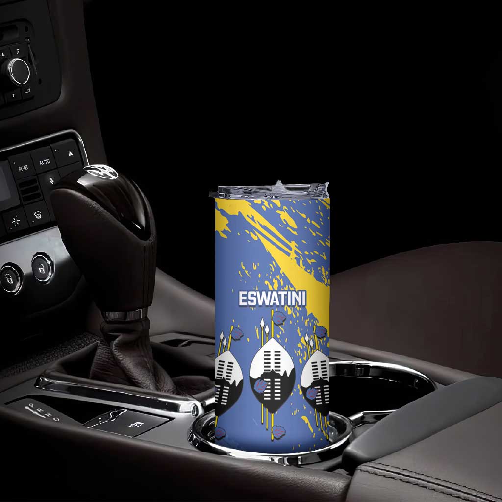 Eswatini Football Custom Skinny Tumbler Sihlangu Semnikati Blue LT14