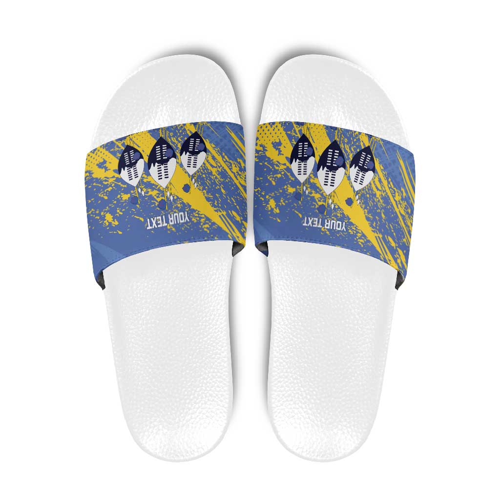 Eswatini Football Custom Slide Sandals Sihlangu Semnikati Blue LT14