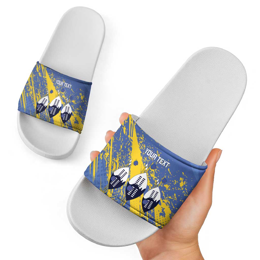 Eswatini Football Custom Slide Sandals Sihlangu Semnikati Blue LT14