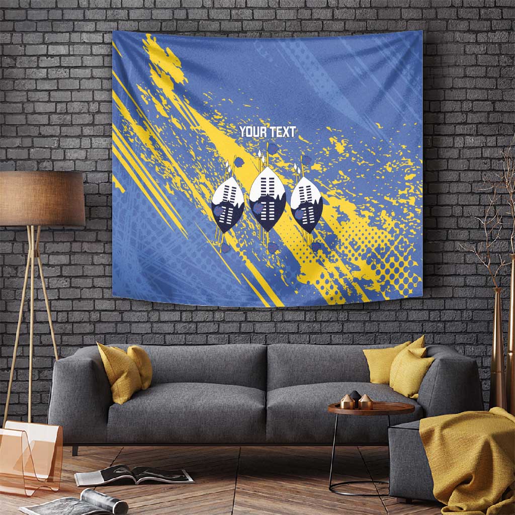 Eswatini Football Custom Tapestry Sihlangu Semnikati Blue LT14