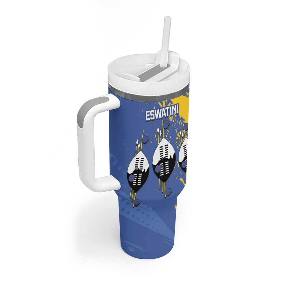 Eswatini Football Custom Tumbler With Handle Sihlangu Semnikati Blue LT14