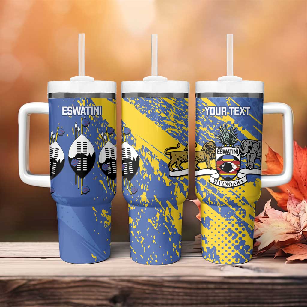 Eswatini Football Custom Tumbler With Handle Sihlangu Semnikati Blue LT14