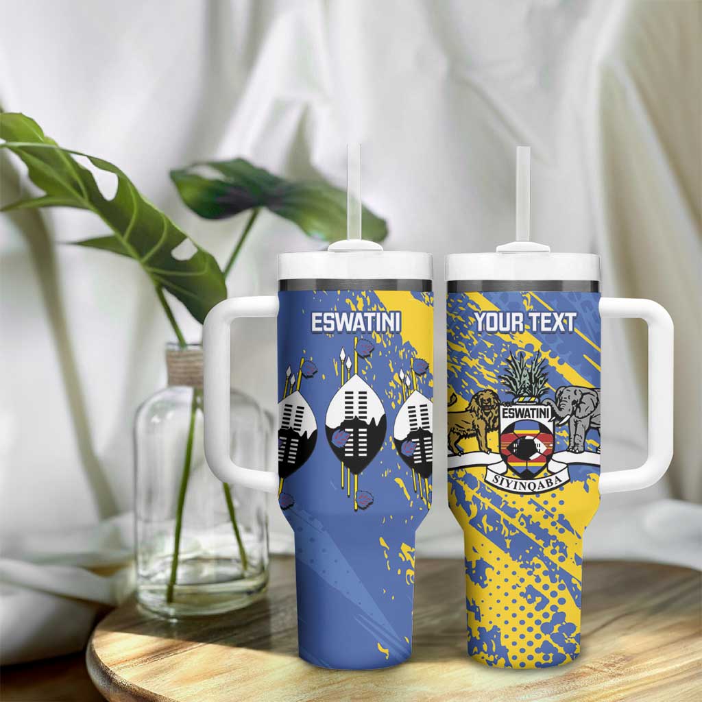 Eswatini Football Custom Tumbler With Handle Sihlangu Semnikati Blue LT14