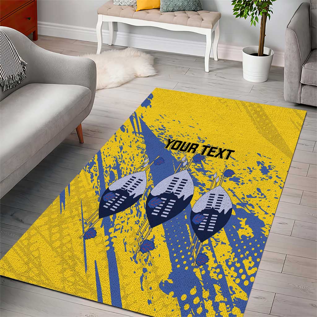 Eswatini Football Custom Area Rug Sihlangu Semnikati Yellow LT14