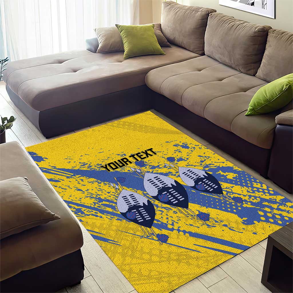 Eswatini Football Custom Area Rug Sihlangu Semnikati Yellow LT14