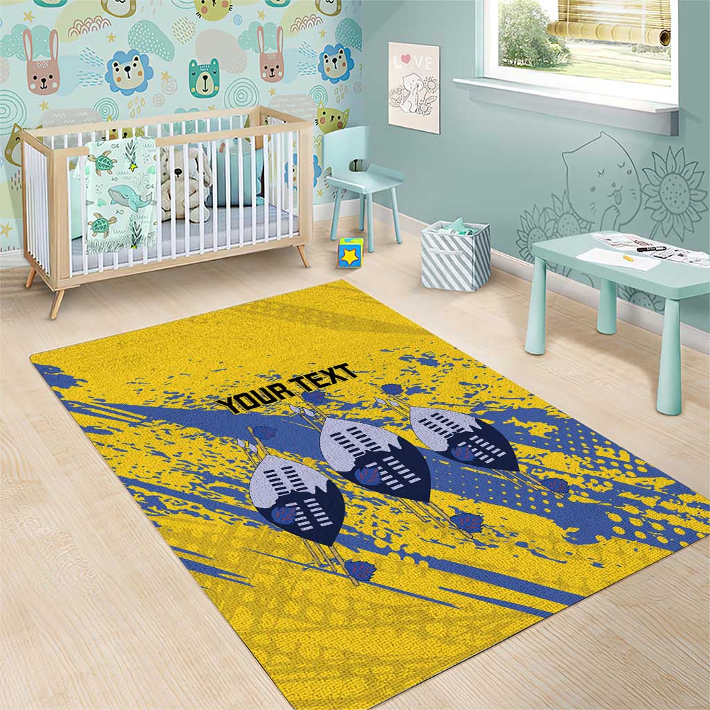 Eswatini Football Custom Area Rug Sihlangu Semnikati Yellow LT14
