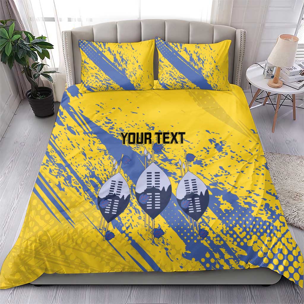 Eswatini Football Custom Bedding Set Sihlangu Semnikati Yellow LT14