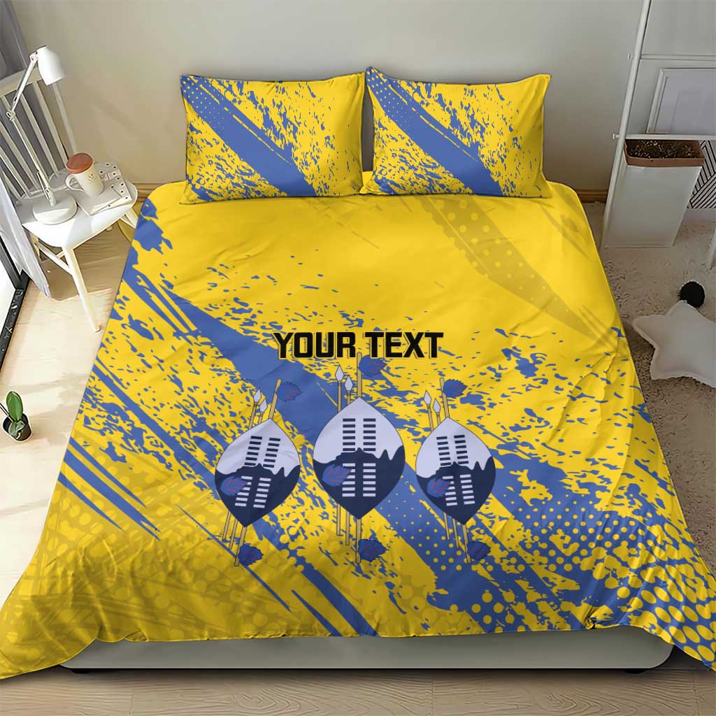 Eswatini Football Custom Bedding Set Sihlangu Semnikati Yellow LT14