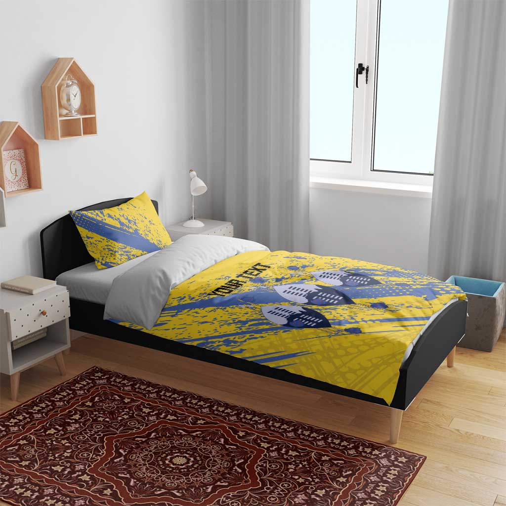 Eswatini Football Custom Bedding Set Sihlangu Semnikati Yellow LT14