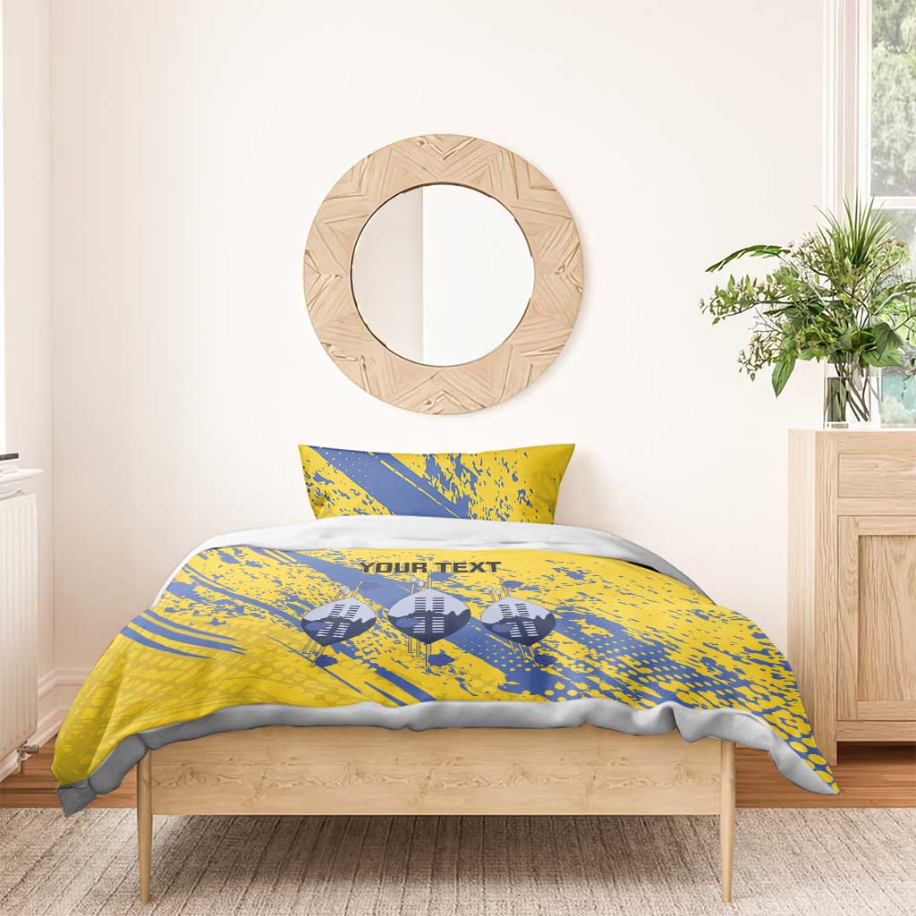 Eswatini Football Custom Bedding Set Sihlangu Semnikati Yellow LT14