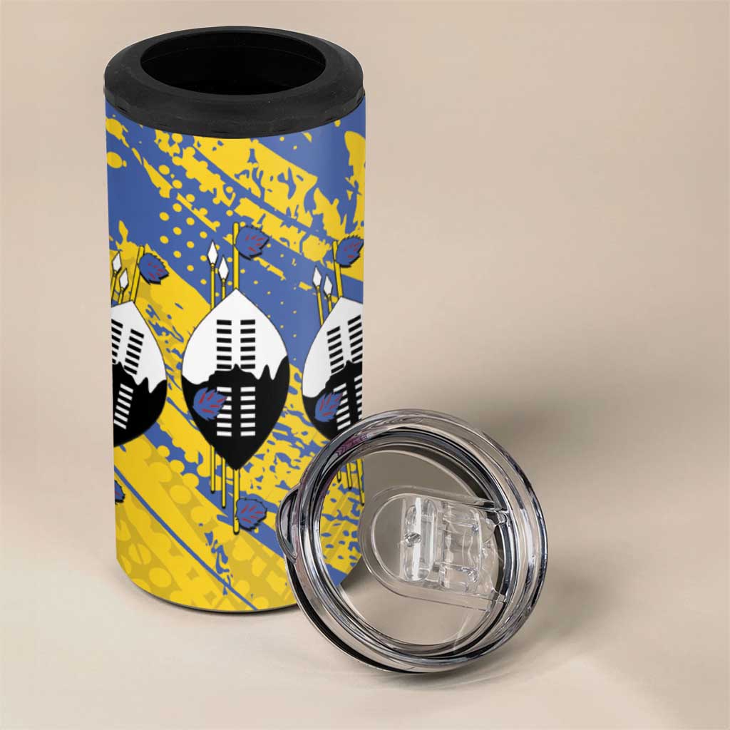 Eswatini Football Custom 4 in 1 Can Cooler Tumbler Sihlangu Semnikati Yellow LT14
