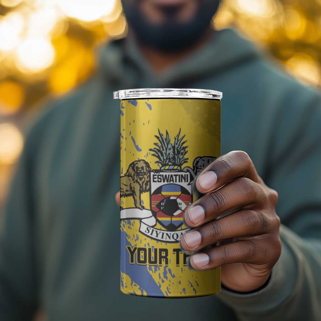 Eswatini Football Custom 4 in 1 Can Cooler Tumbler Sihlangu Semnikati Yellow LT14