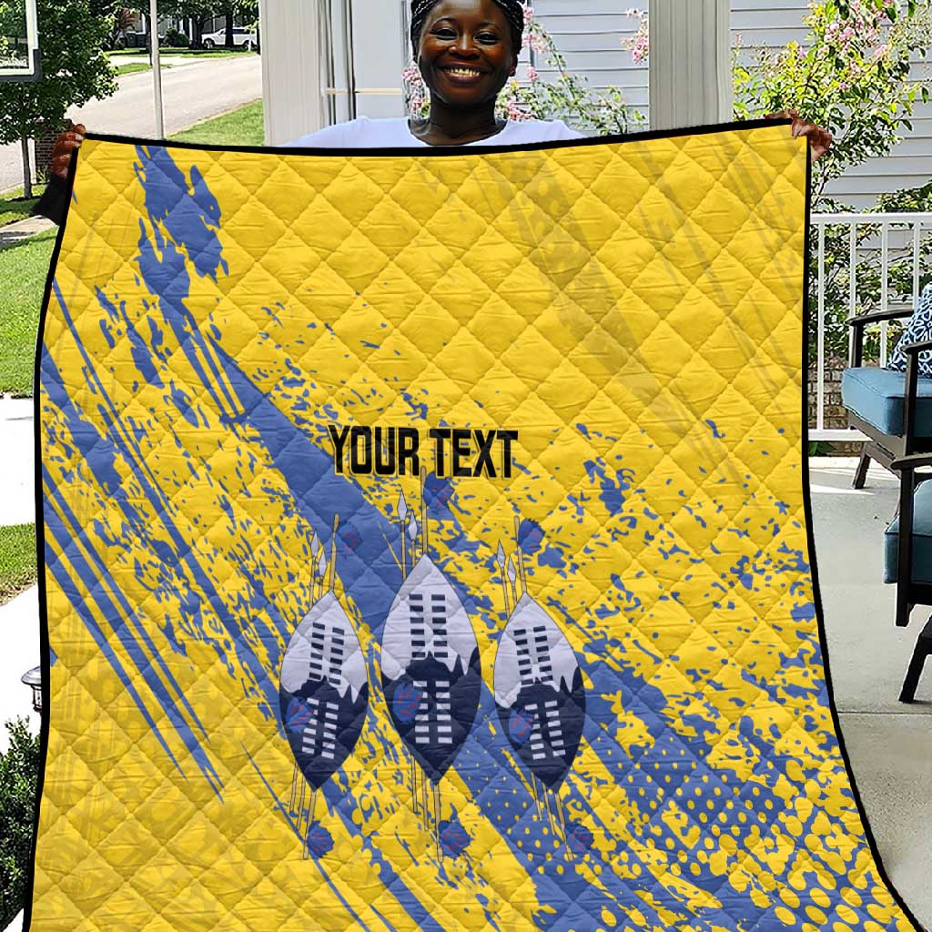 Eswatini Football Custom Quilt Sihlangu Semnikati Yellow LT14