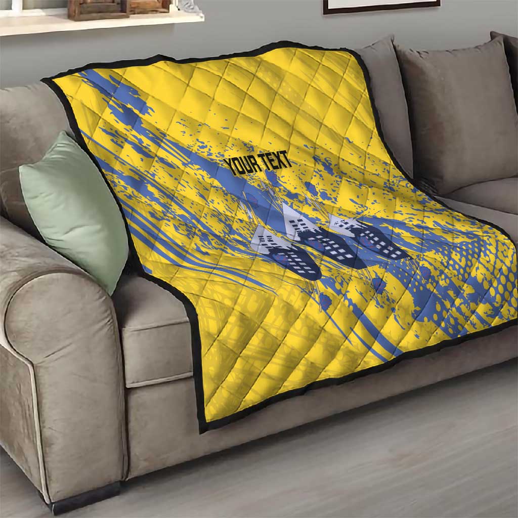Eswatini Football Custom Quilt Sihlangu Semnikati Yellow LT14