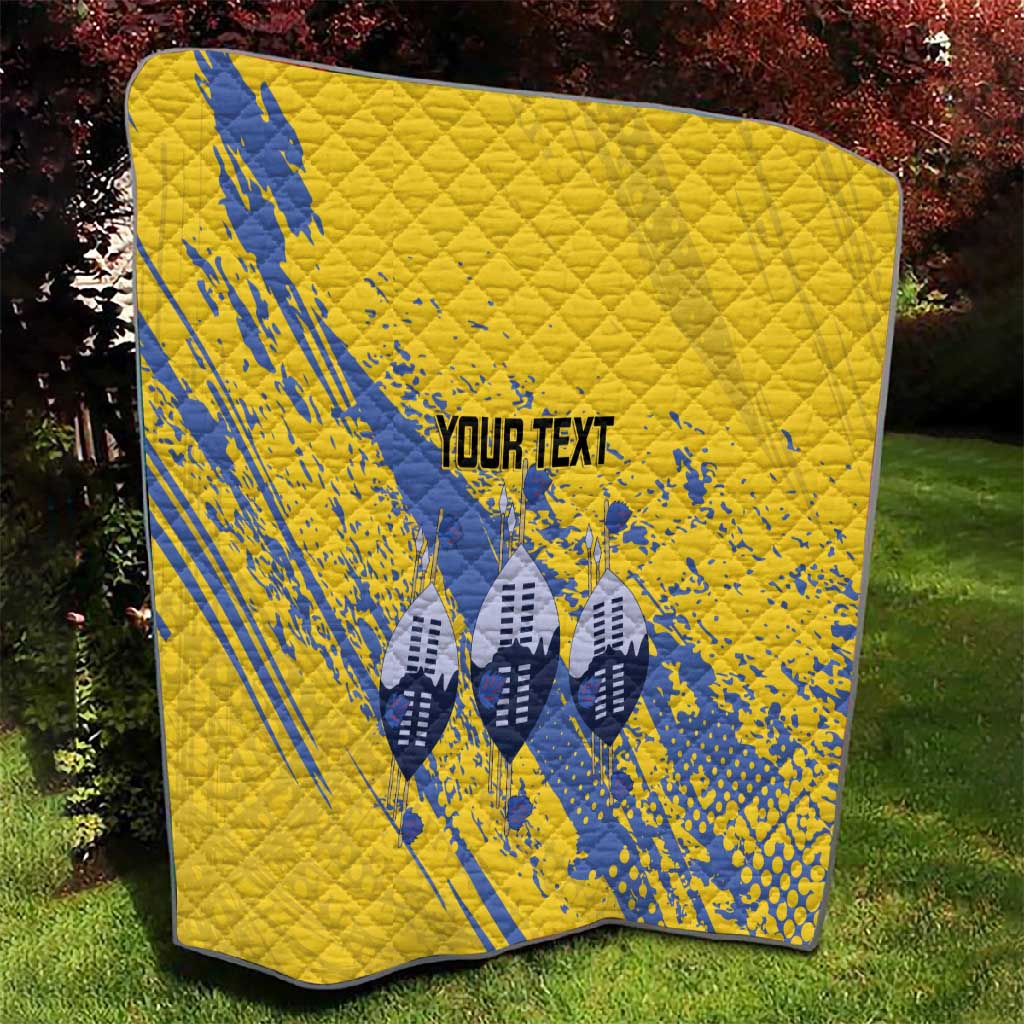 Eswatini Football Custom Quilt Sihlangu Semnikati Yellow LT14