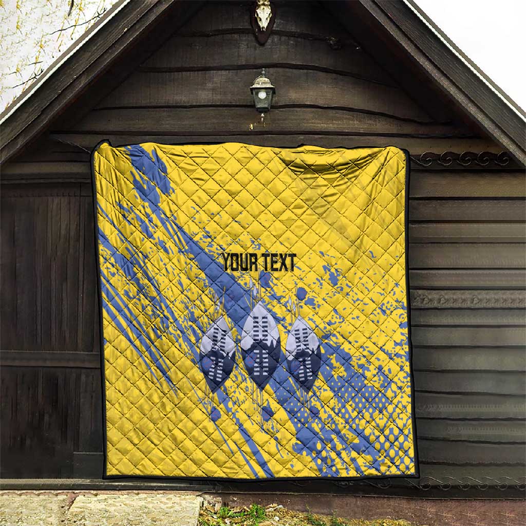 Eswatini Football Custom Quilt Sihlangu Semnikati Yellow LT14