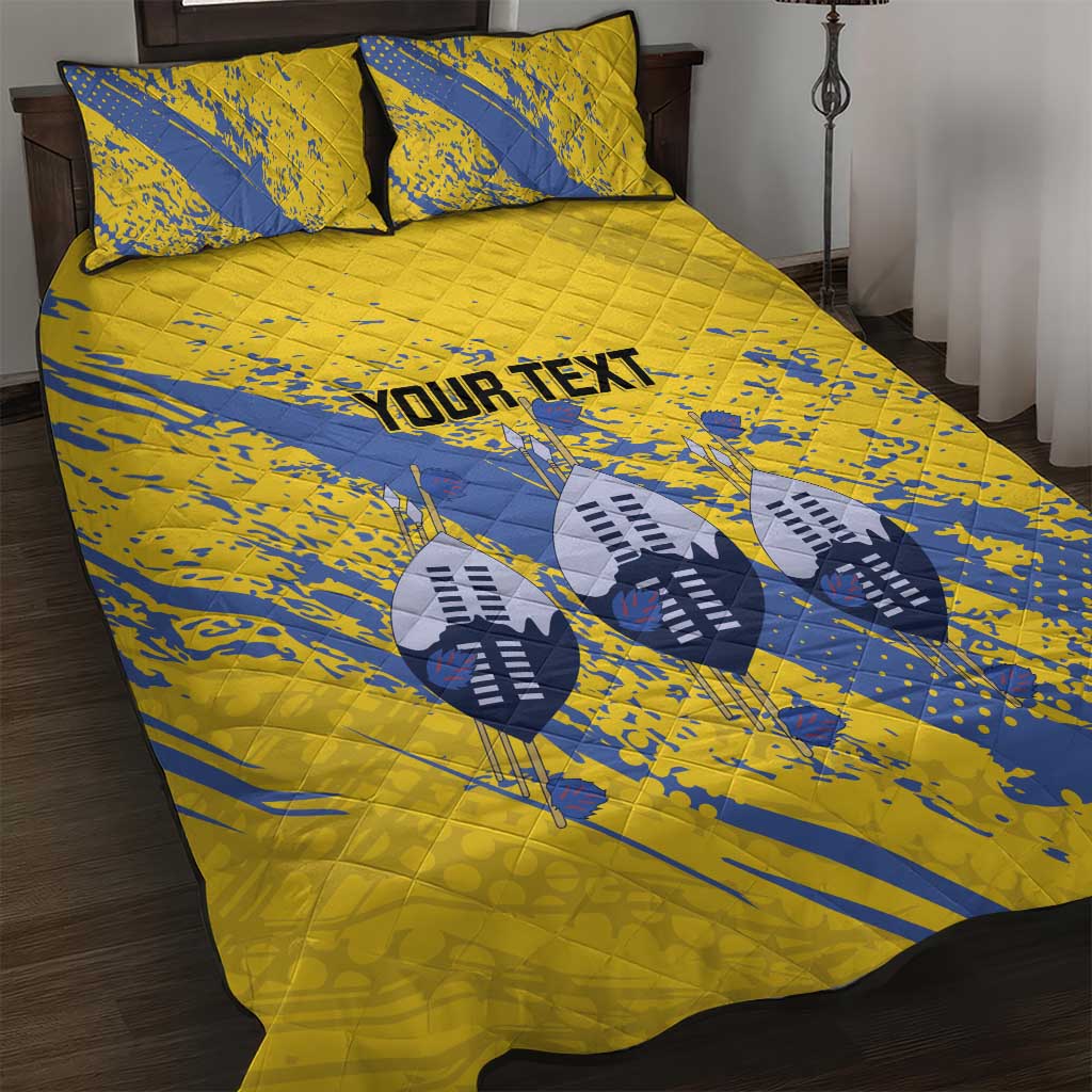 Eswatini Football Custom Quilt Bed Set Sihlangu Semnikati Yellow LT14