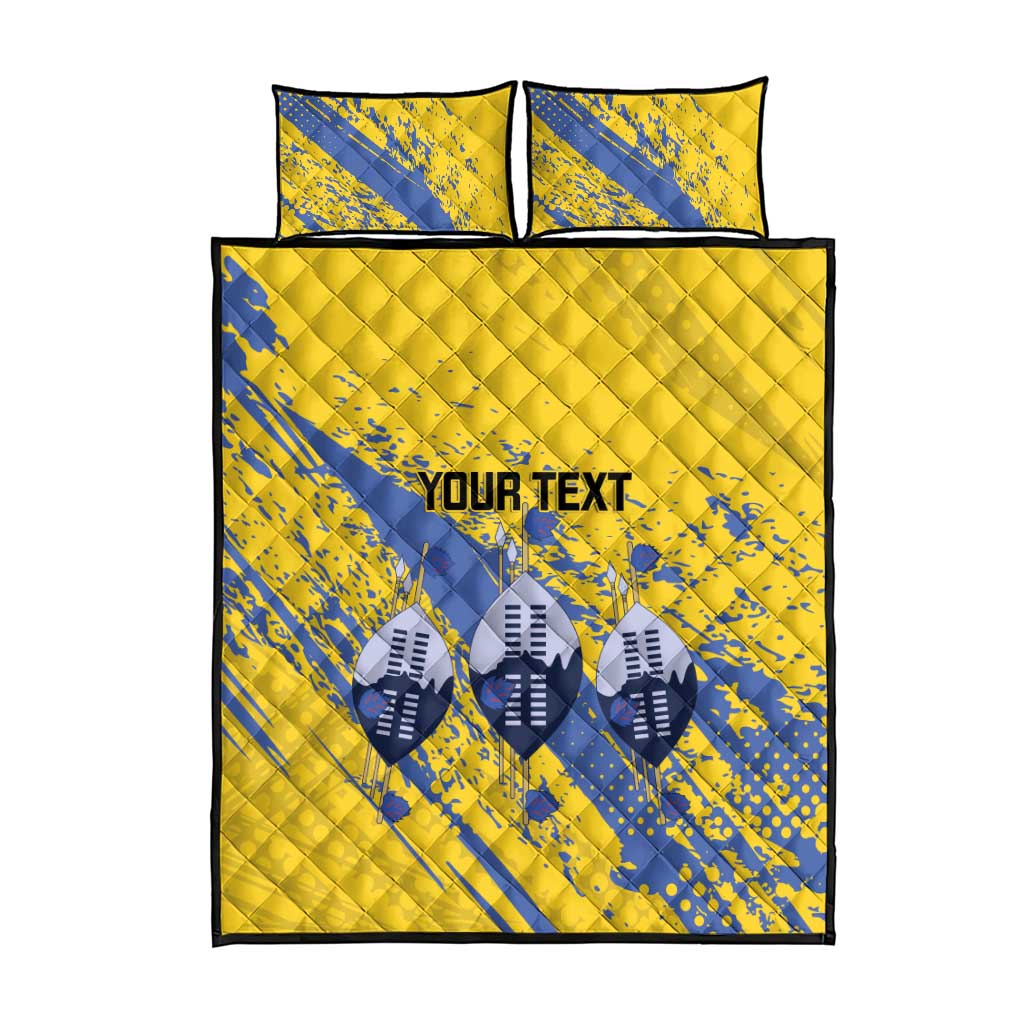 Eswatini Football Custom Quilt Bed Set Sihlangu Semnikati Yellow LT14