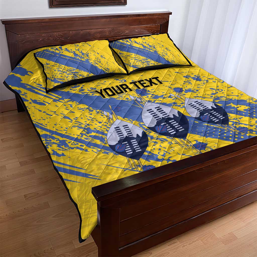 Eswatini Football Custom Quilt Bed Set Sihlangu Semnikati Yellow LT14