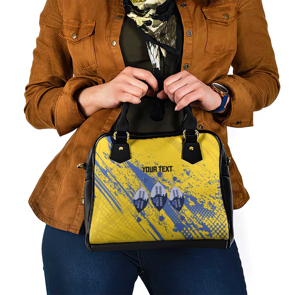 Eswatini Football Custom Shoulder Handbag Sihlangu Semnikati Yellow LT14