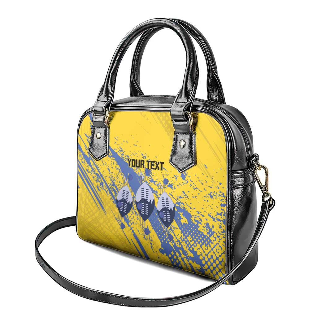 Eswatini Football Custom Shoulder Handbag Sihlangu Semnikati Yellow LT14