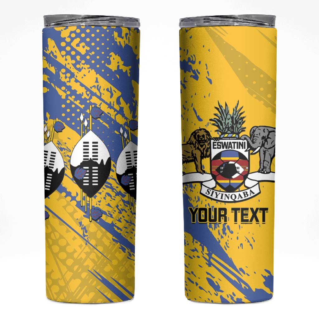 Eswatini Football Custom Skinny Tumbler Sihlangu Semnikati Yellow LT14
