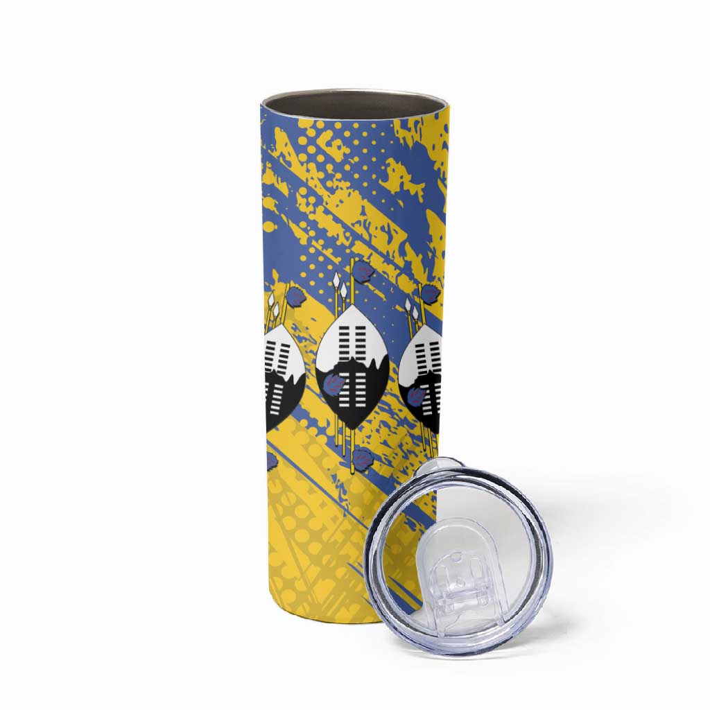 Eswatini Football Custom Skinny Tumbler Sihlangu Semnikati Yellow LT14
