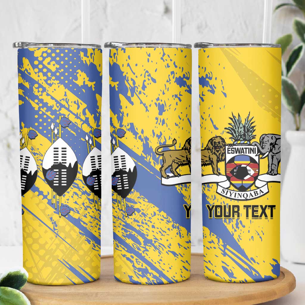 Eswatini Football Custom Skinny Tumbler Sihlangu Semnikati Yellow LT14