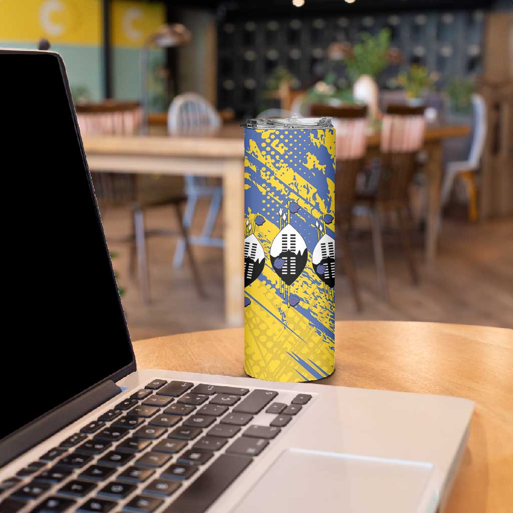 Eswatini Football Custom Skinny Tumbler Sihlangu Semnikati Yellow LT14