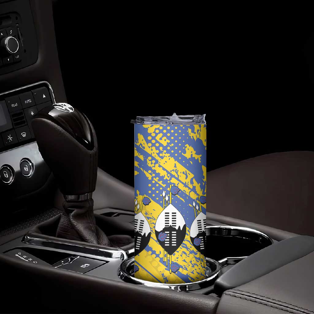 Eswatini Football Custom Skinny Tumbler Sihlangu Semnikati Yellow LT14