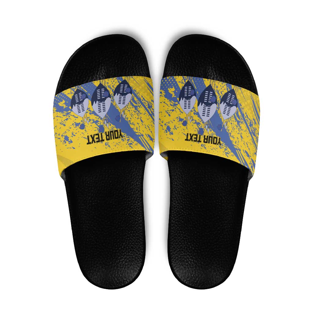 Eswatini Football Custom Slide Sandals Sihlangu Semnikati Yellow LT14